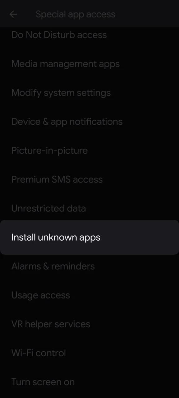 Open settings and allow installation from unknown sources to install the 1win app.