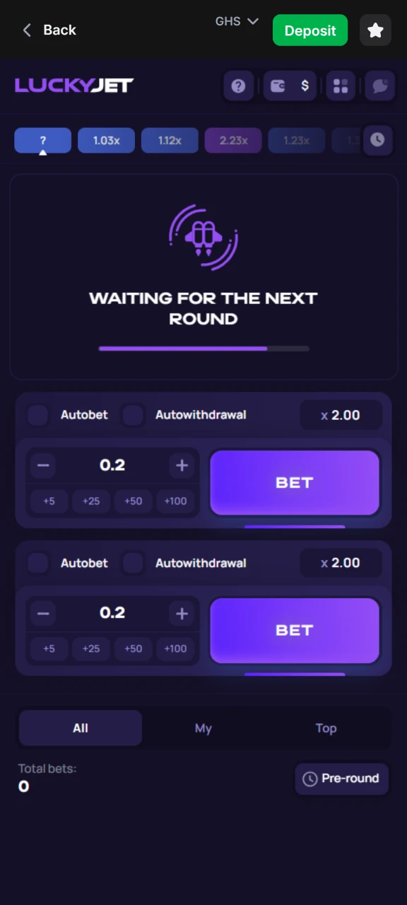 Start placing bets in Lucky Jet on the 1win platform.