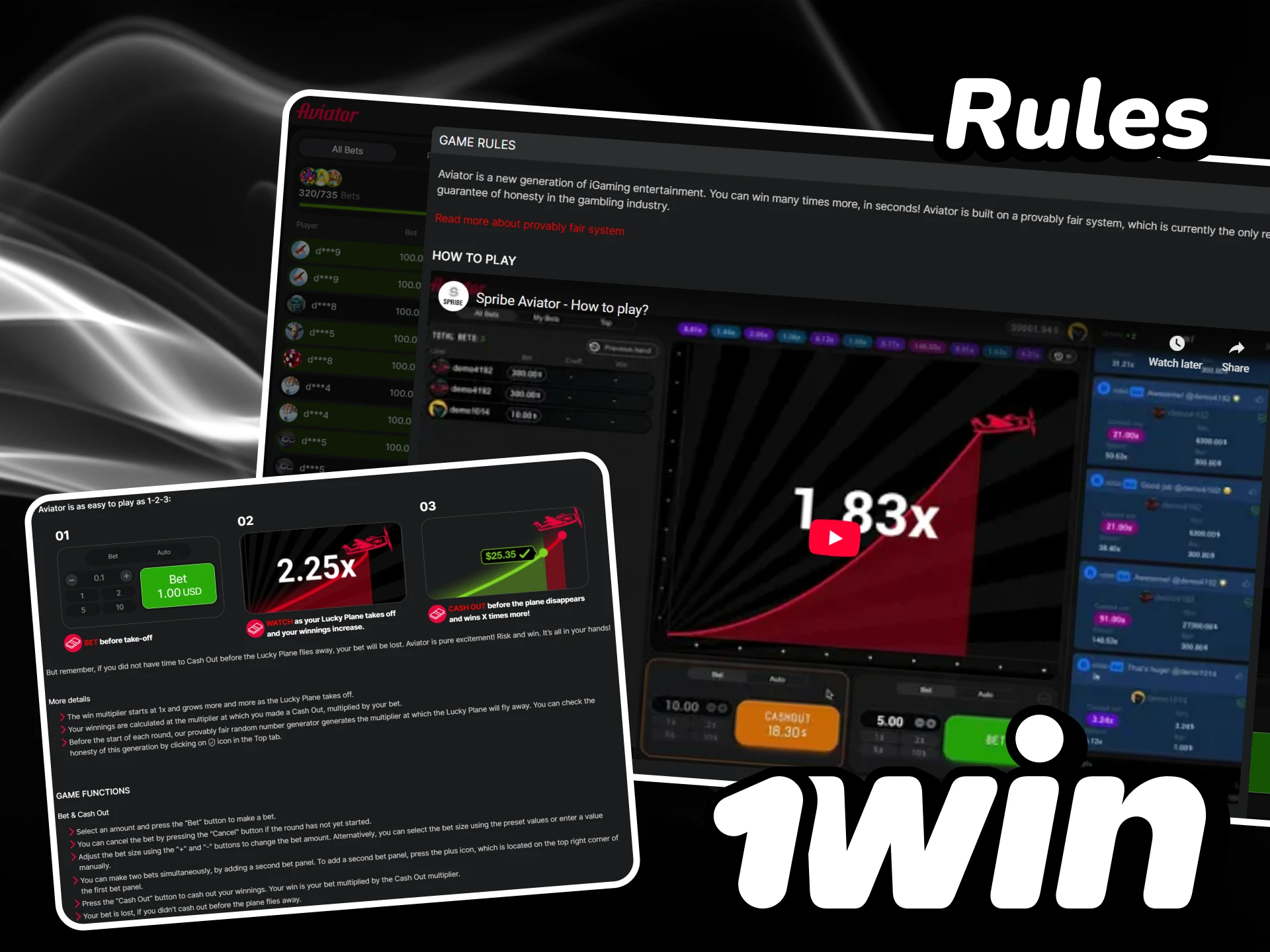 Read the rules of the Avator game on the 1win website.