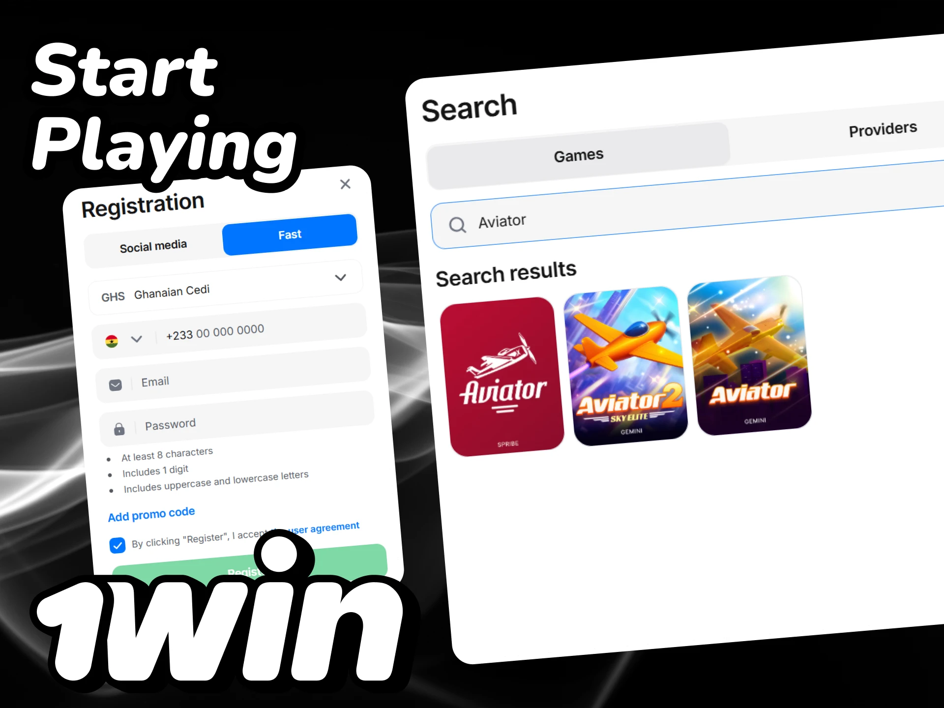 Register and make a deposit into your 1win account to play Aviator.