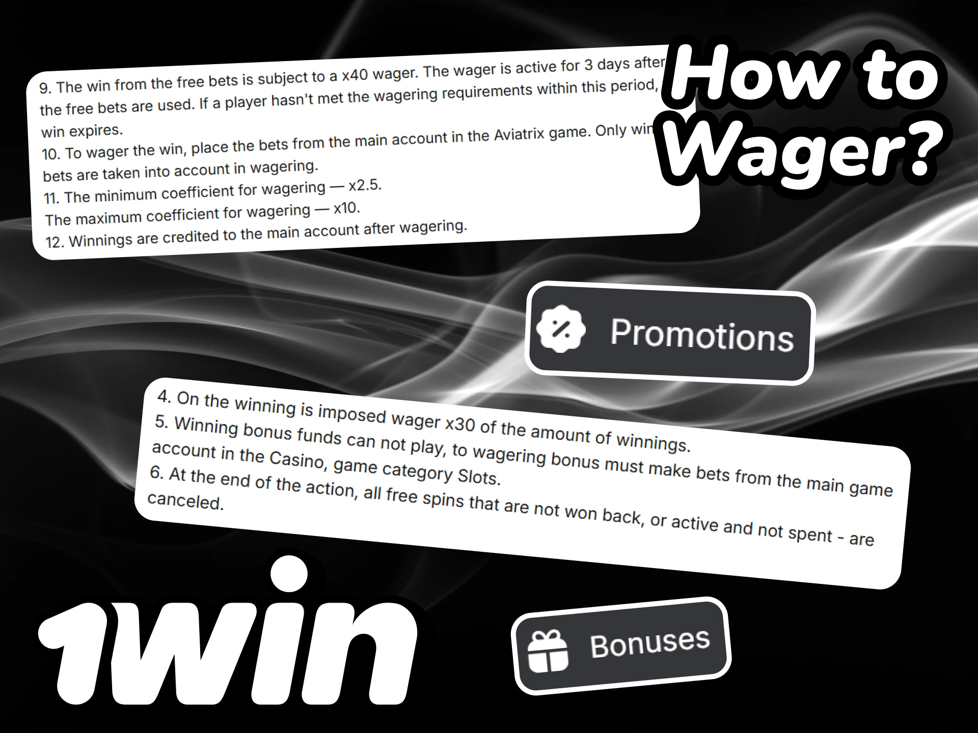 Learn how to wager bonuses on the 1win platform.