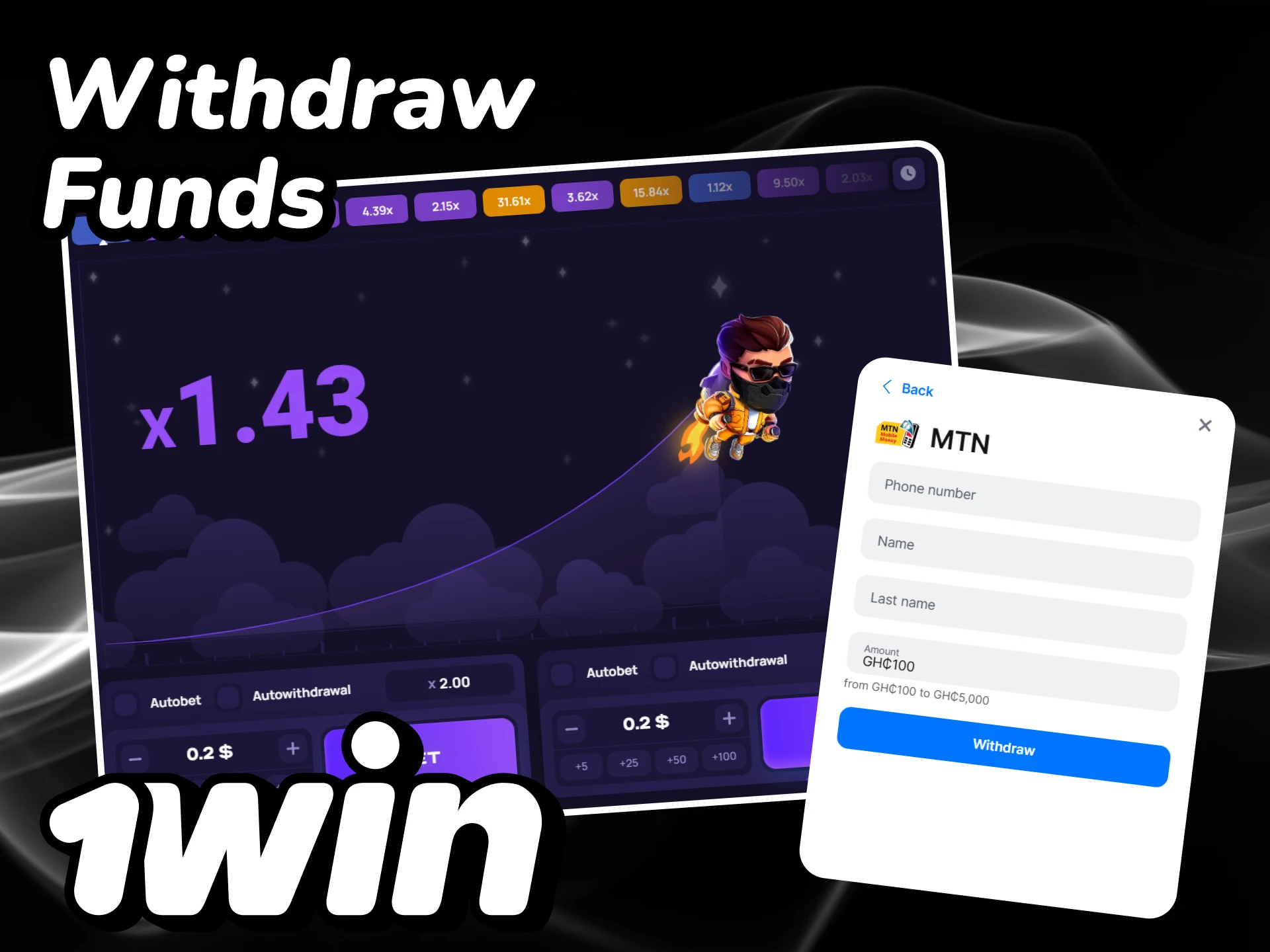Find out how to withdraw your winnings from Lucky Jet at 1win.