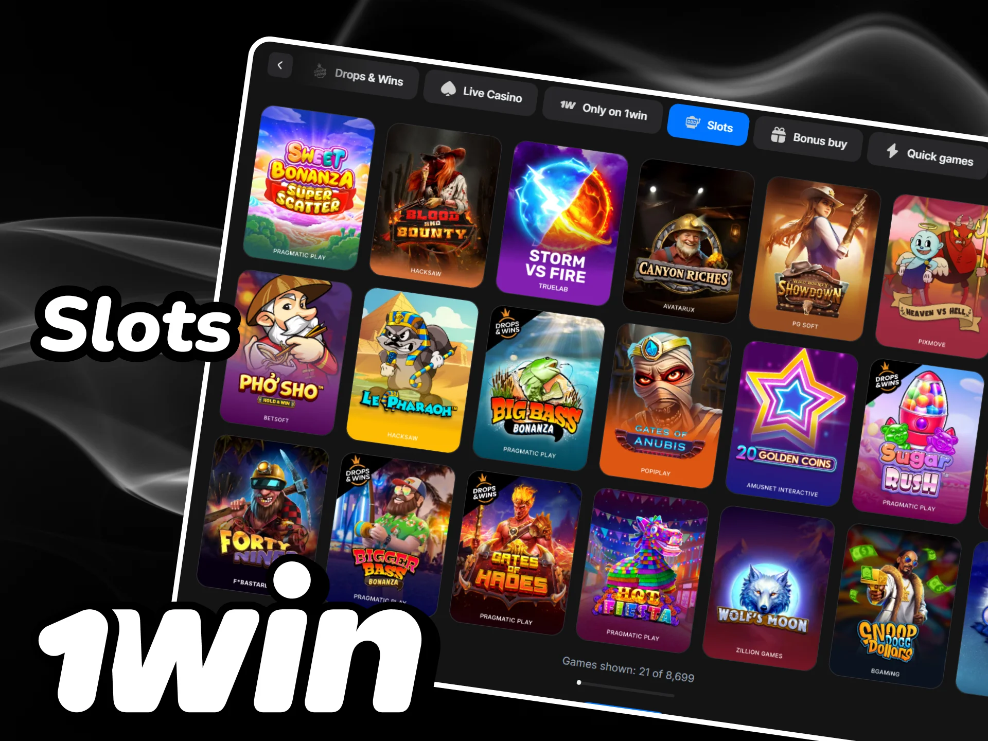 Enjoy playing slots on the 1win platform.
