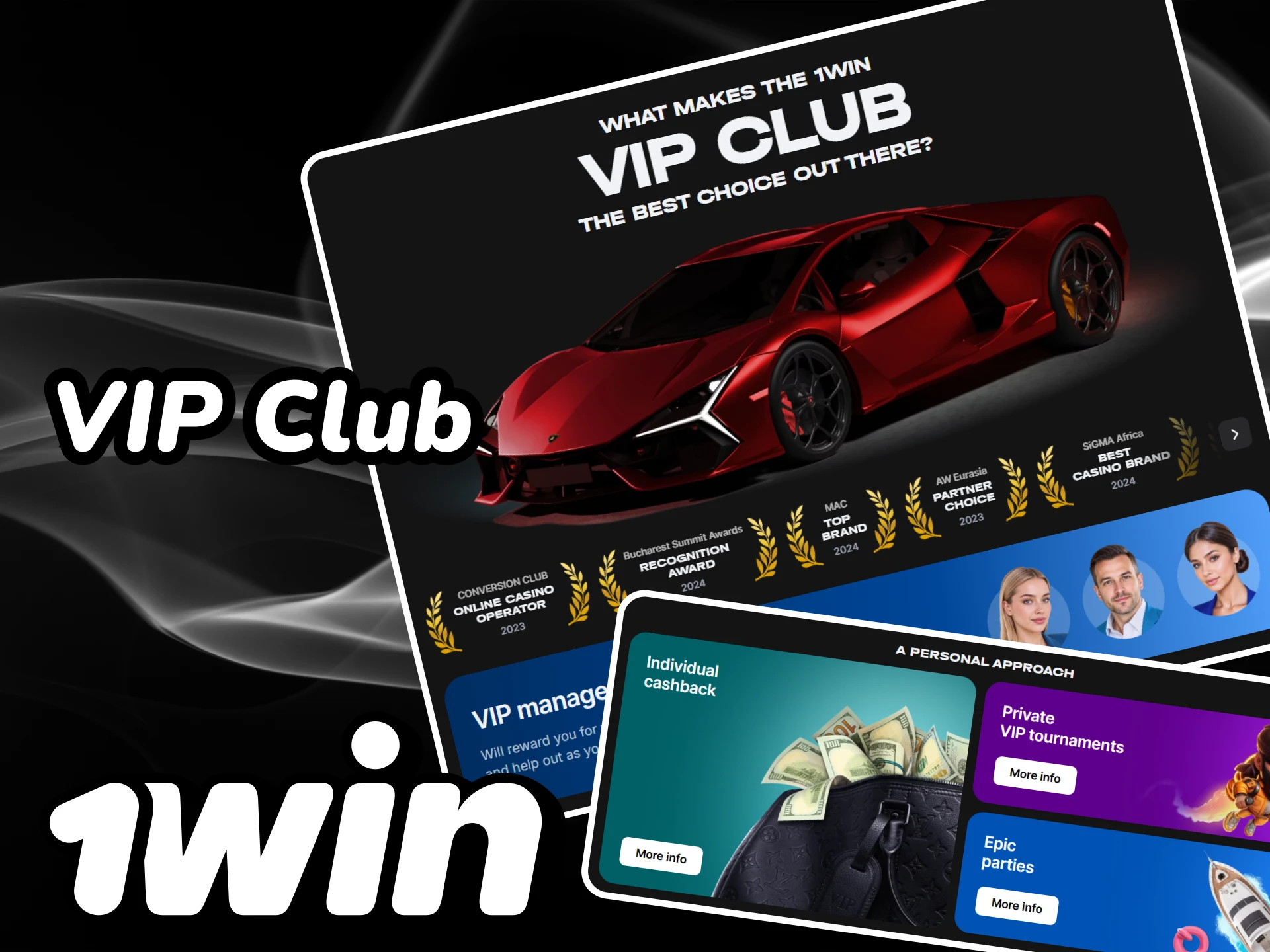 Join the 1win VIP club to receive rewards.