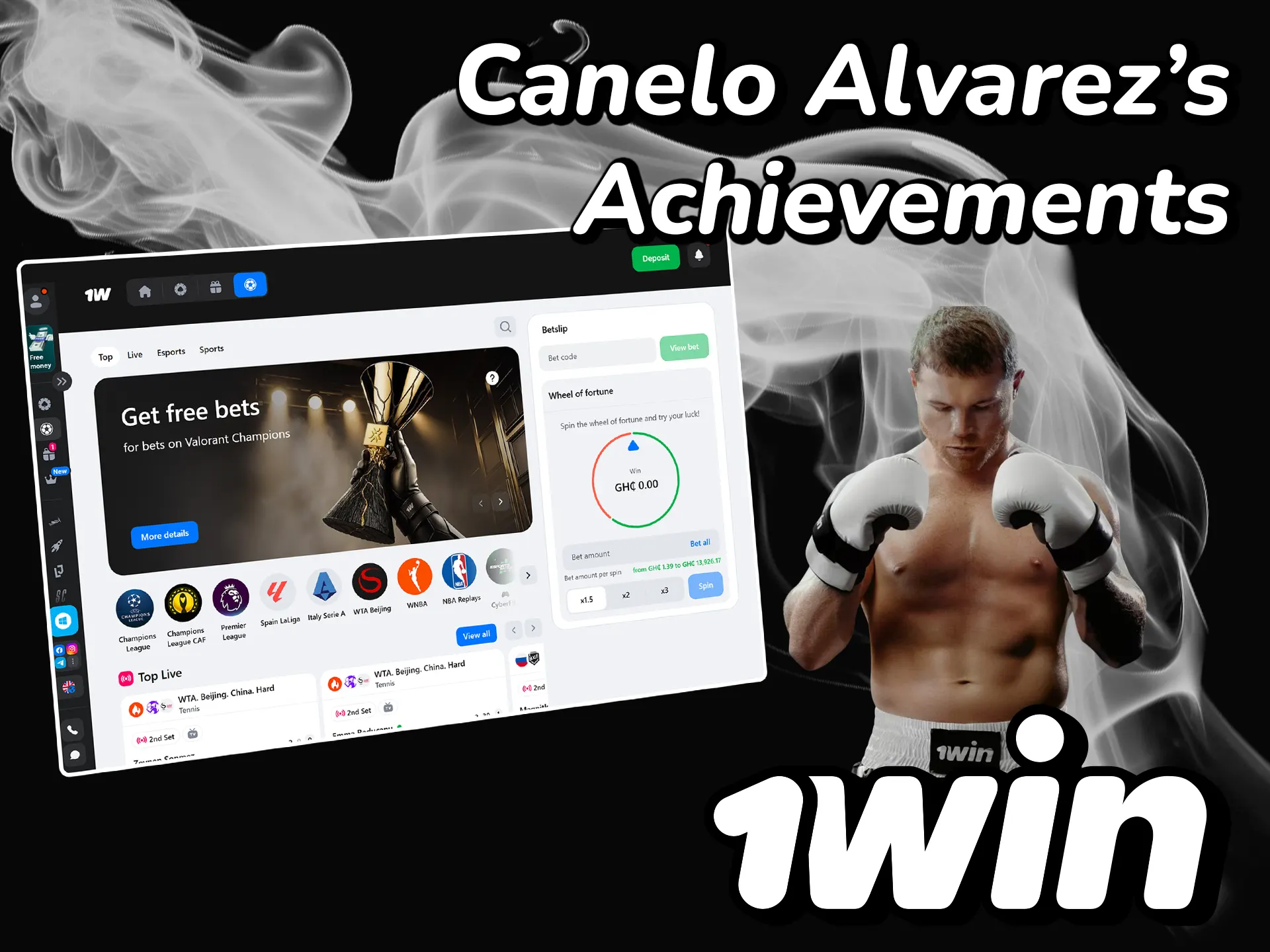 Unlock Canelo Alvarez's achievements at 1win.