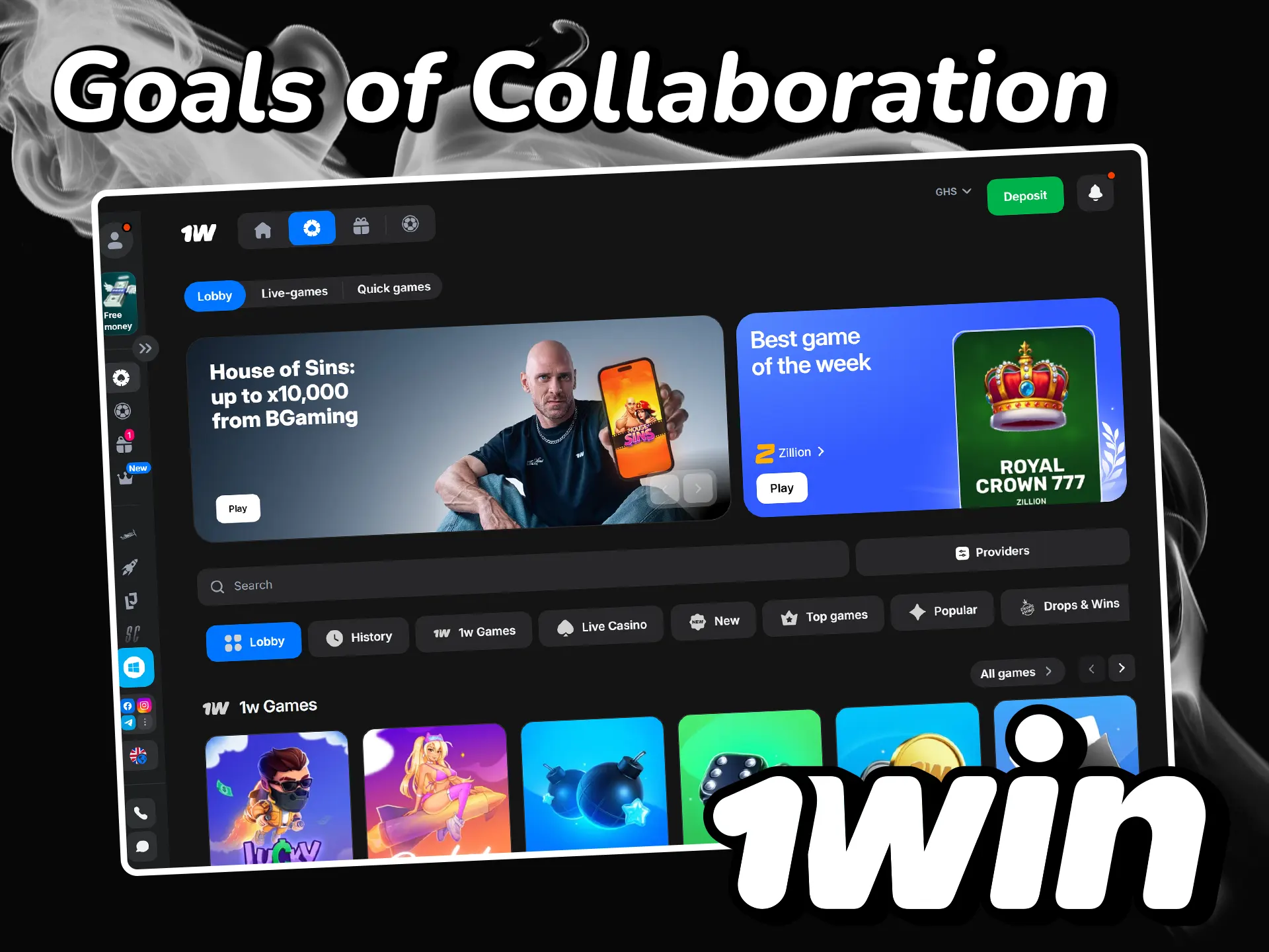 Discover the goals of cooperation with 1win.