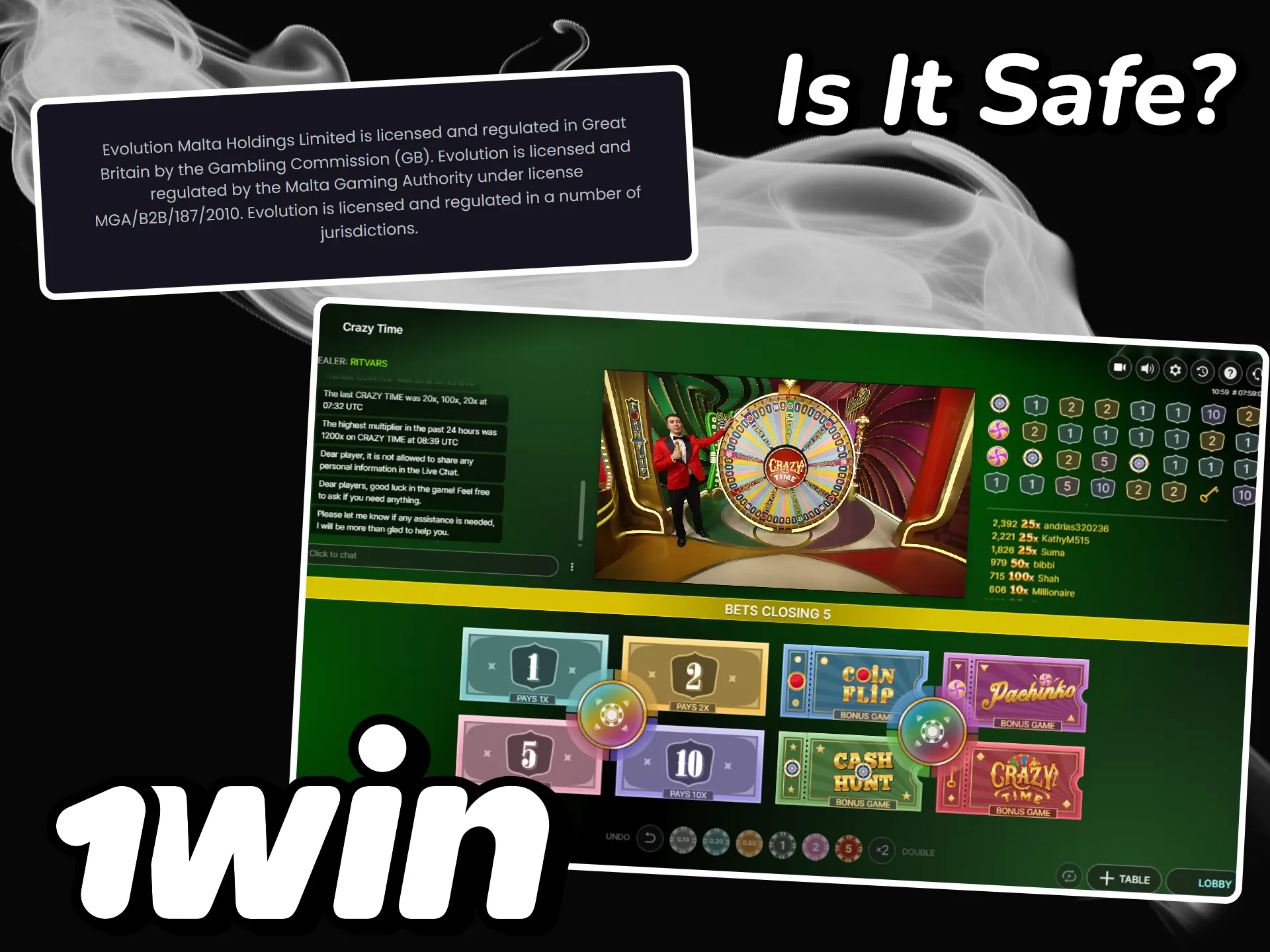 Find out why playing Crazy Time at 1win is safe.