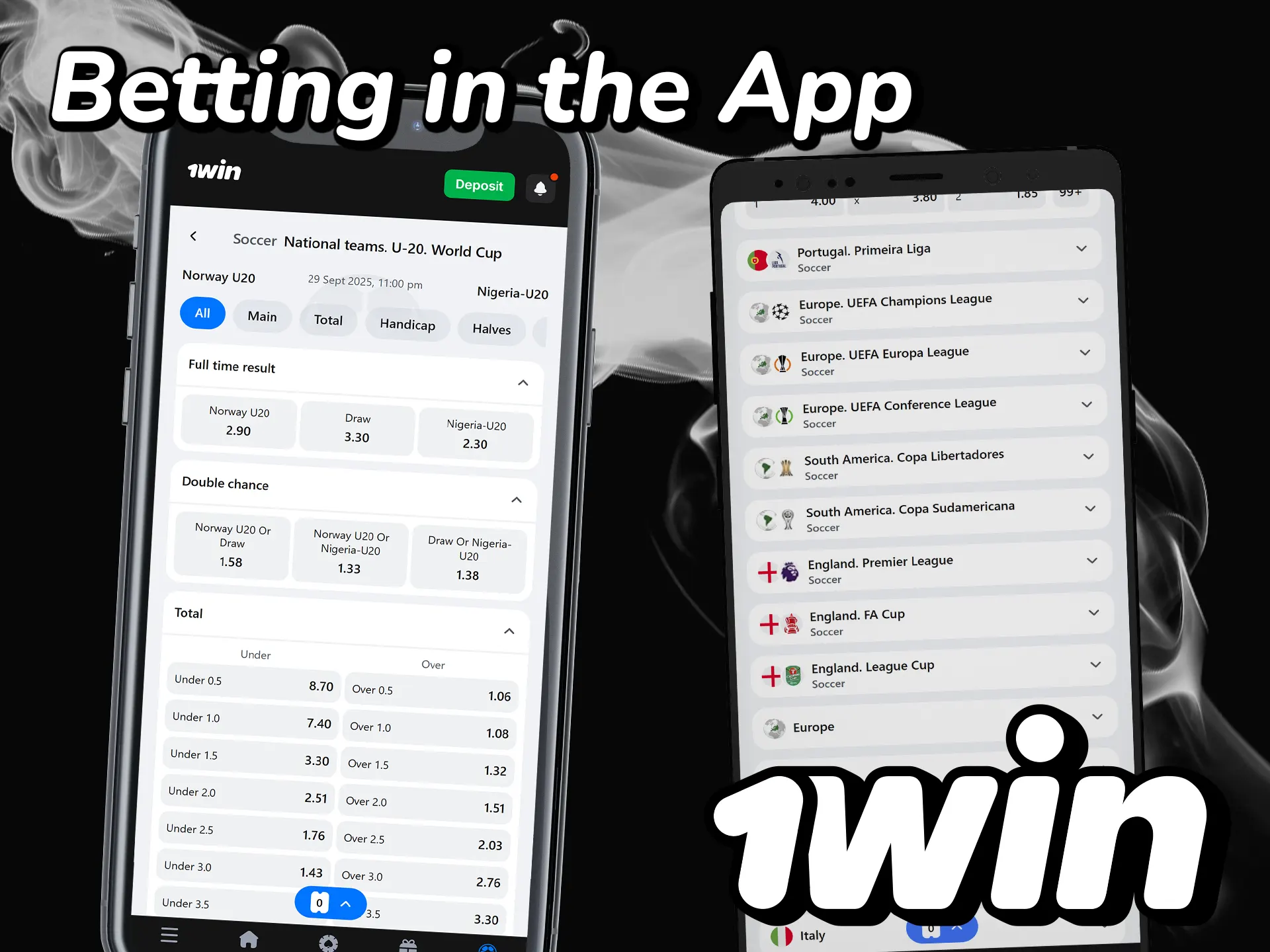 Learn how to bet on football with the convenient 1win app.
