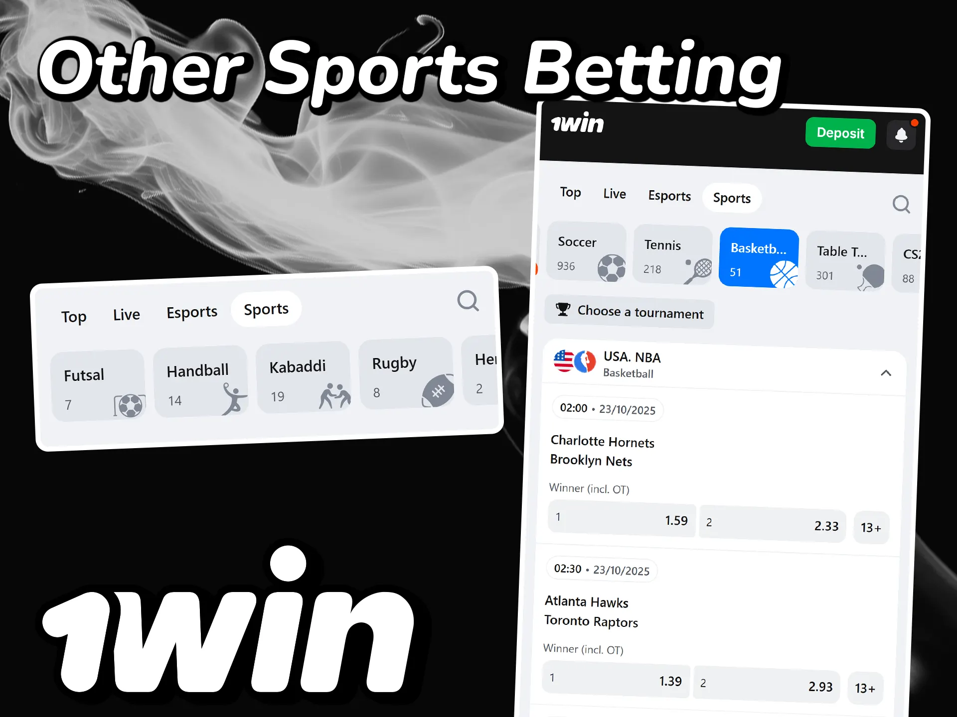 Discover other types of sports betting at 1win.
