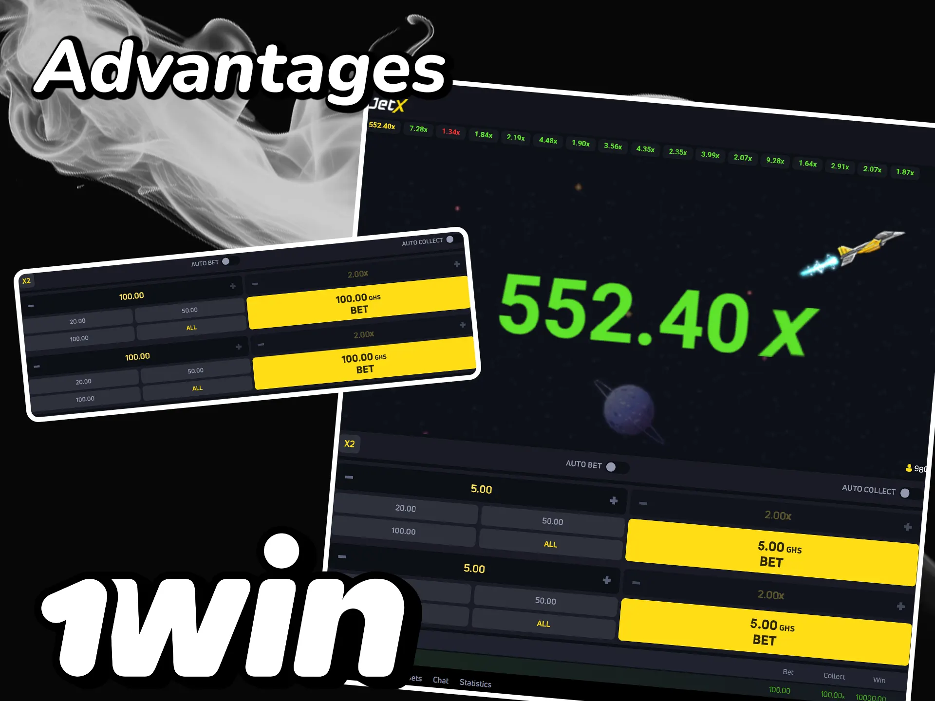 Check out the key benefits of JetX at 1win.