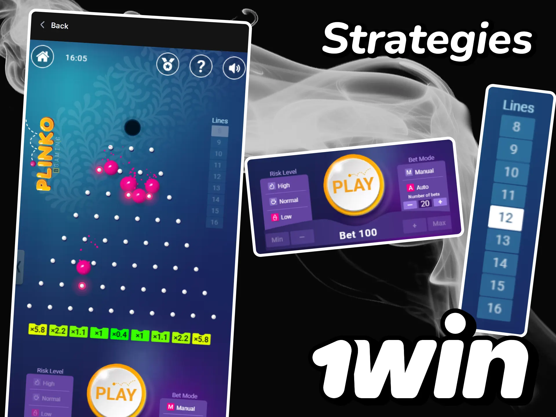 Learn working strategies for Plinko at 1win and play smart.