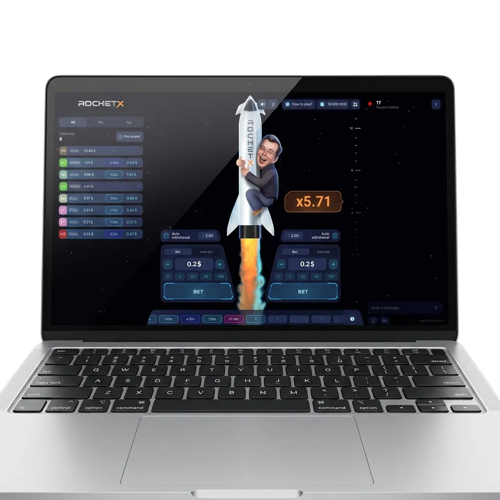 Rocket X crash game interface showing multiplier gauge and betting controls on 1Win Ghana platform